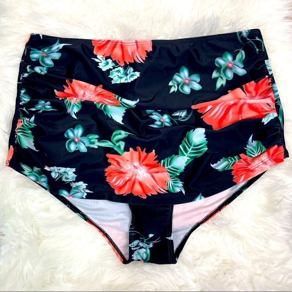 Cocoship | XXL high waisted bikini, hibiscus, 🌺 tropical,bathing suit ta…
